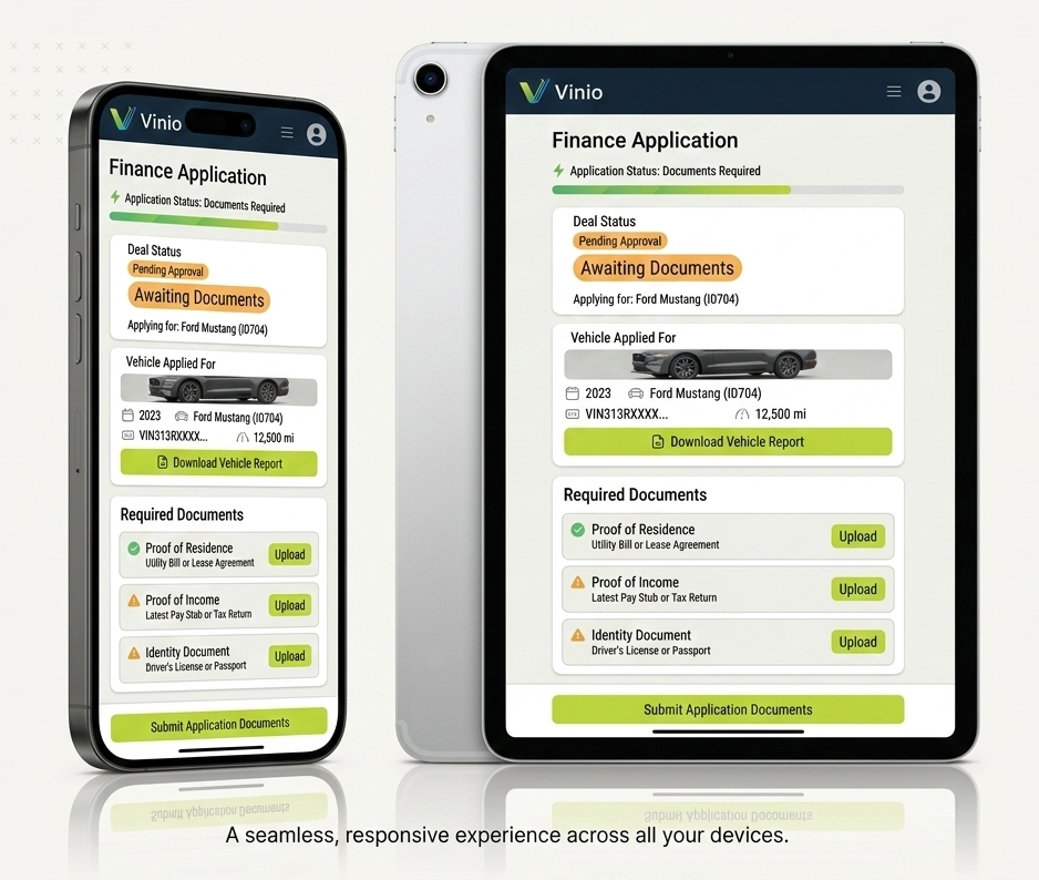 Customer portal mobile UI